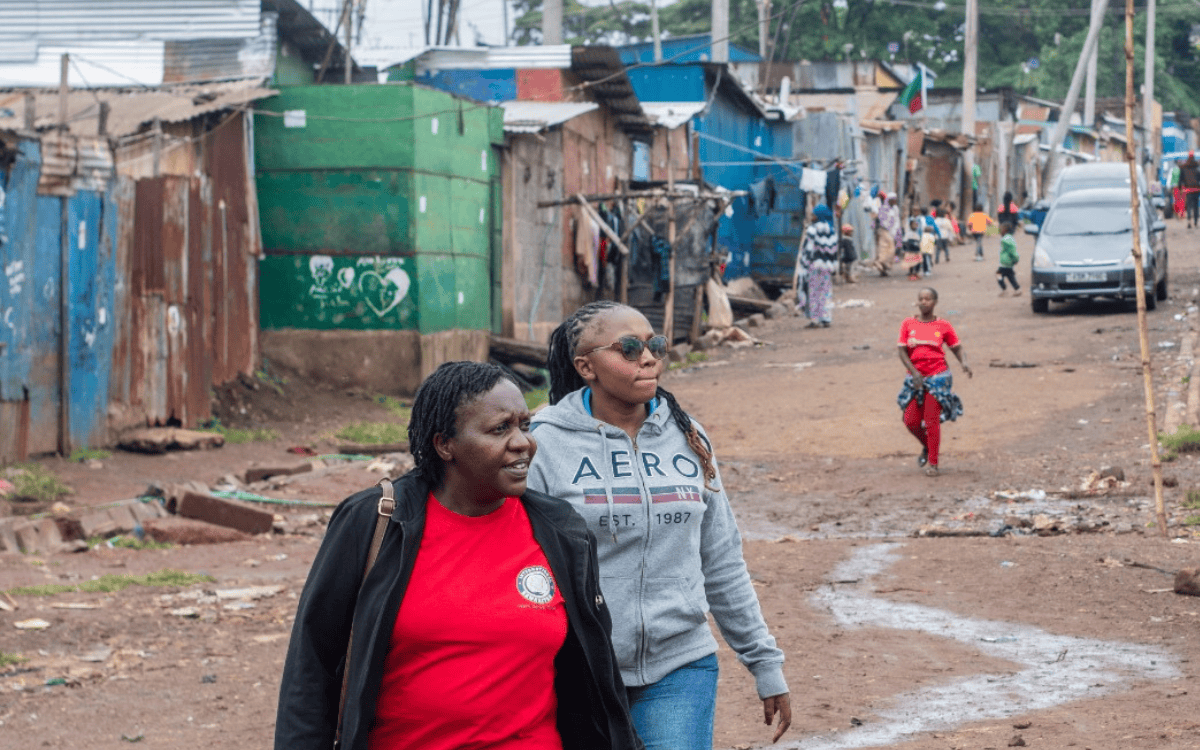 Esther-scholars Esther M. and Esther N. in a settlement next to the dumpsite.