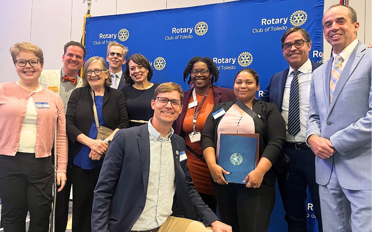 Members of the Toledo Rotary with Ronia from Honduras and staff from the U.S. office