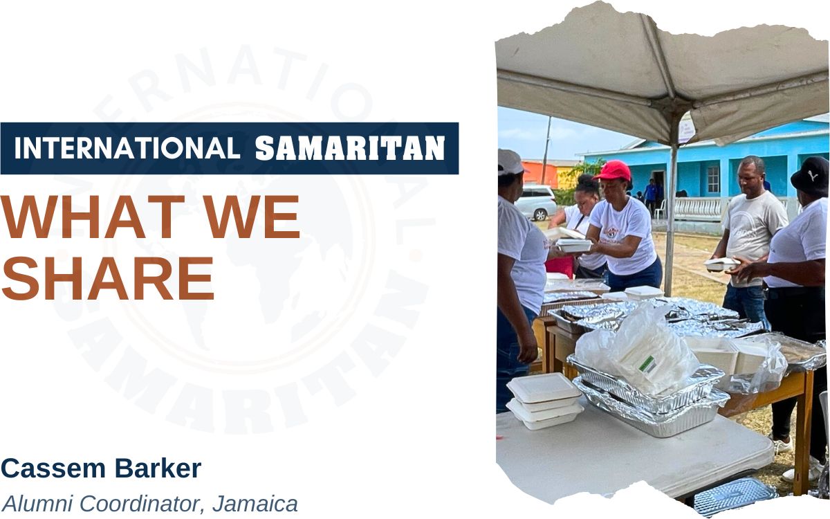 Hustling-to-survive What We Share (headline with photo of volunteers)