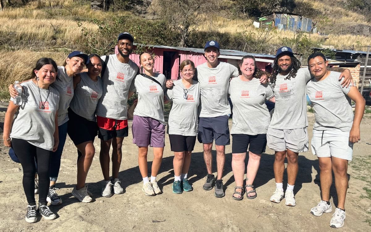Photo of group celebrating after hike.